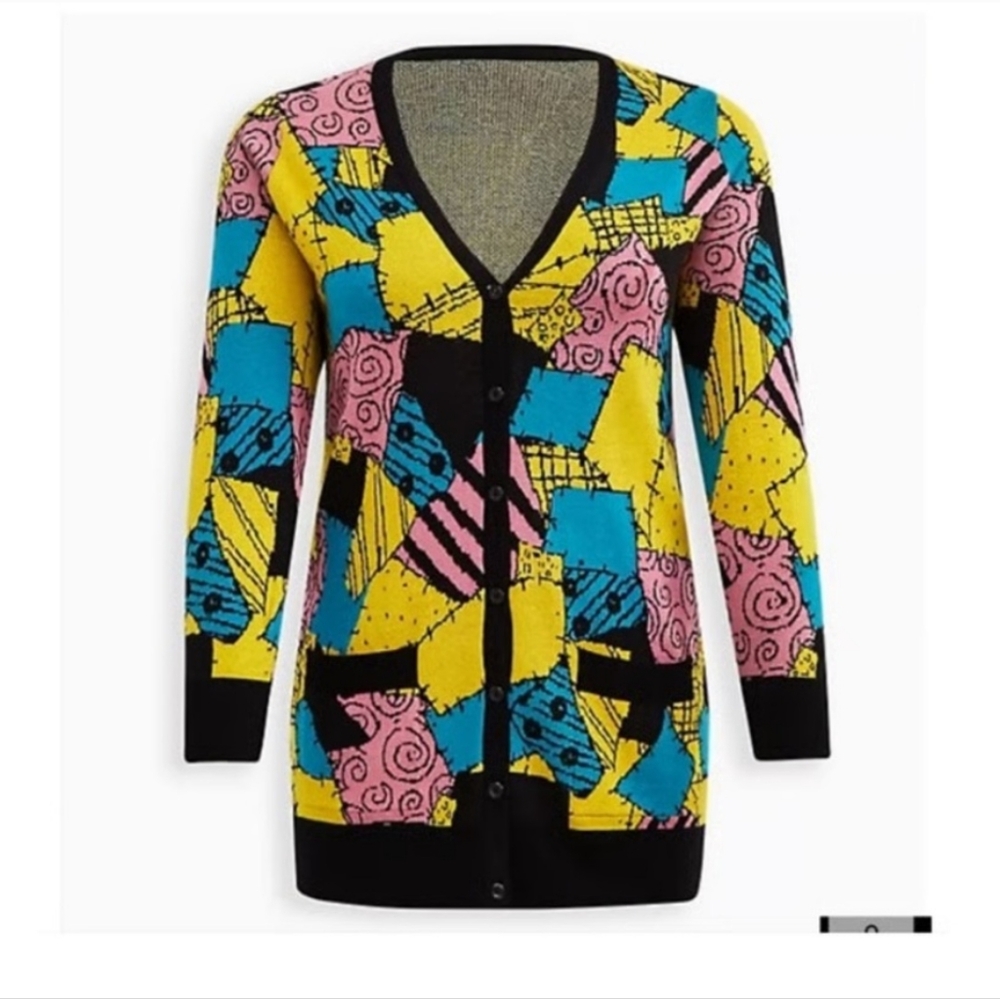 Nightmare before Christmas Sally patchwork cardigan Torrid